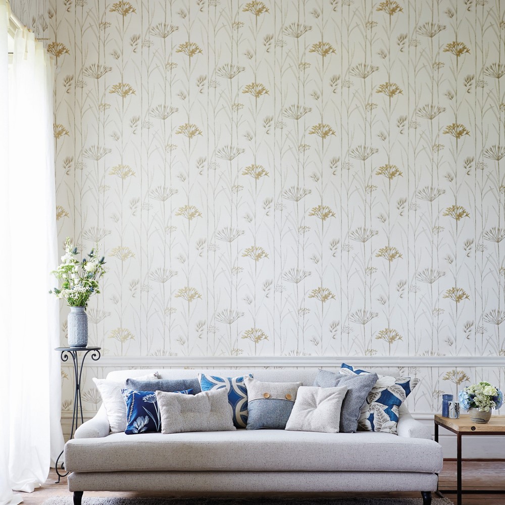 Gardinum Wallpaper 110554 by Harlequin in Ivory Gold